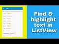 Find Highlight text in ListView
