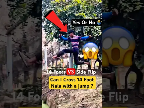 14 Foots vs Side Flip 😨 | Can I Cross 14 Foot Nala with a jump ? #jump #parkour #challenge
