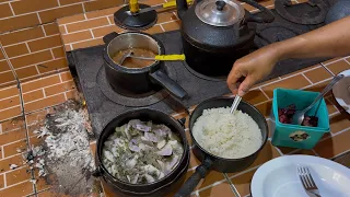 CARÁ COLHIDO NA HORA E FEIJÃO DE CATA NO ALMOÇO DE HOJE 