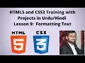 HTML5 and CSS3 tutorials in Lesson 9 HTML Text Formatting