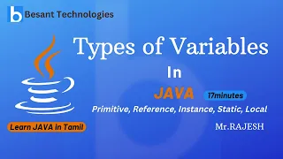 Types of Variables in Java Java Tamil Tutorial Besant Technologies