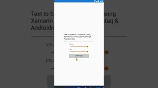 Xamarin Forms - Text To Speech Using Xamarin Essentials