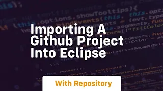 importing a github project into eclipse