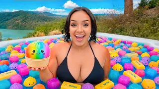 I Filled The Hot Tub With Squishies and Surprised Her! *She Freaked*