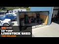 12 x 20 Horse Run-In Shed with Portable Skid Mount and Wide Front Opening - TMG-MSL1220
