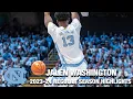 Jalen Washington 2023-24 Regular Season Highlights North Carolina Forward