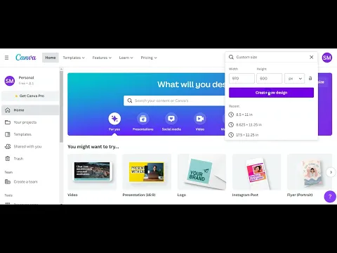 creating a+ content template in canva