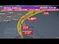 Tropical Storm Elsa forecast cone spaghetti models and satellite