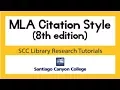 MLA Citation Style 8th Edition Tutorial