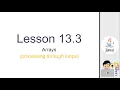 Java Lesson 13 3 - Array Processing Arrays with Loops