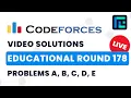 Educational Codeforces Round 178 Solutions - A to E by Pradyumn Kejriwal TLE Eliminators