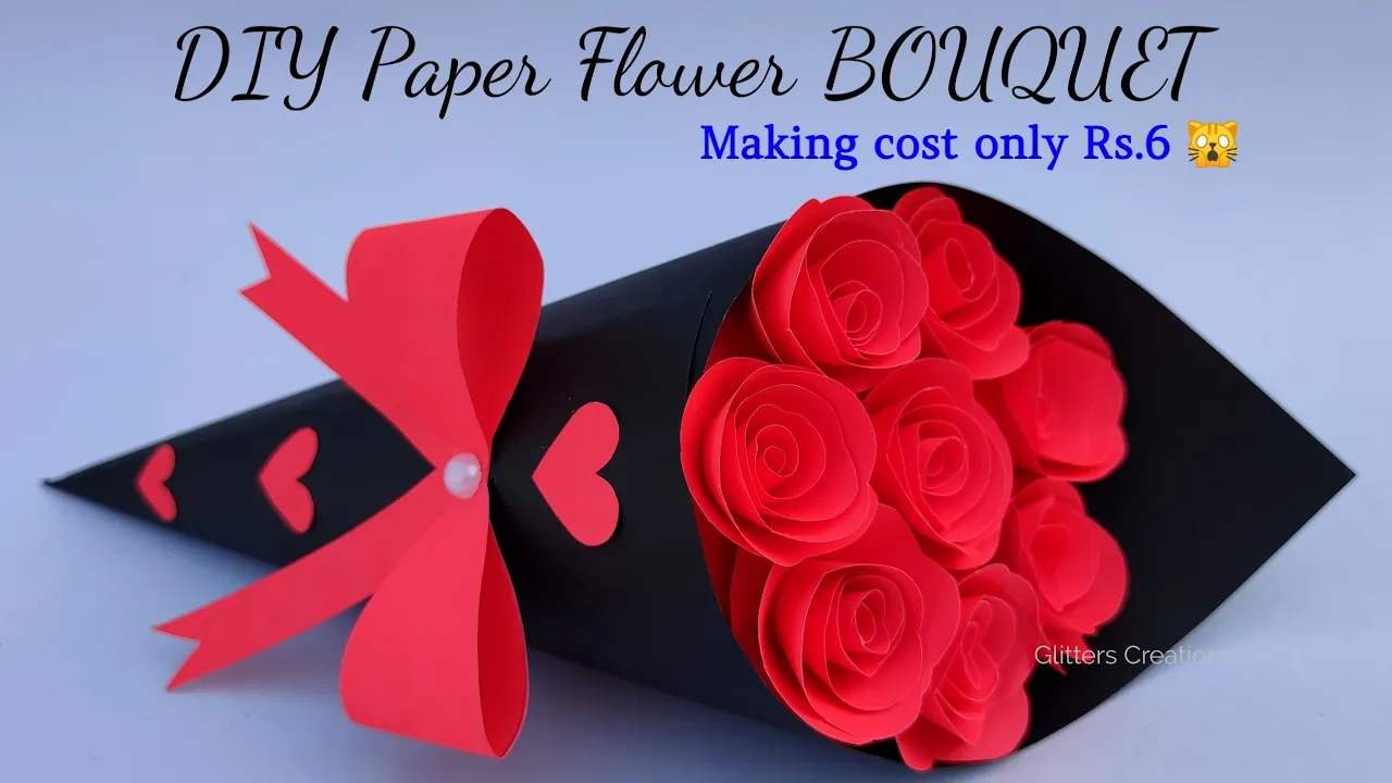 🤱 Gift Ideas/DIY Paper Flower BOUQUET/ Birthday gift ideas/Flower Bouquet making