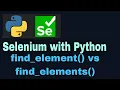 Selenium with Python Tutorial - 24 find