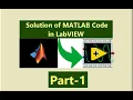 Import MATLAB Code in LabVIEW Create the SubVI of CSTR Model Equations Part-1