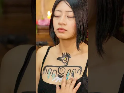 ASMR Body Art Painting with Soft Whispering Sounds