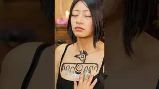 ASMR Body Art Painting with Soft Whispering Sounds