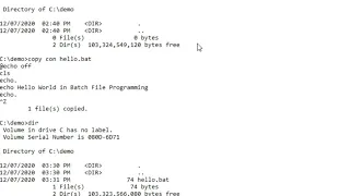 Hello World in Batch File Programming