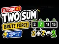 LeetCode 1 Two Sum Brute Force Explained