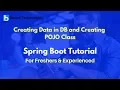 Creating Data in DB and Creating POJO Class Spring Boot Tutorial For Beginners
