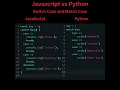 Switch case and Match case in JavaScript and Python