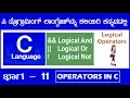 11 Logical Operators in C Programming Language Kannada