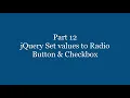 Part 12 - jQuery Set values to Radio Button Checkbox