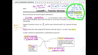 MCR3U - Lesson 2 Function Notation
