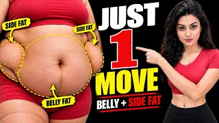 No Crunches - Just 1 Move To Get Rid Of Belly Fat & Side Fat