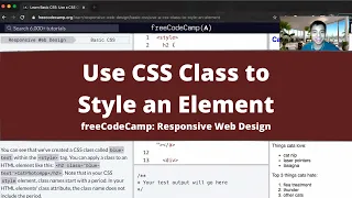 Use a CSS Class to Style an Element Basic CSS freeCodeCamp tutorial