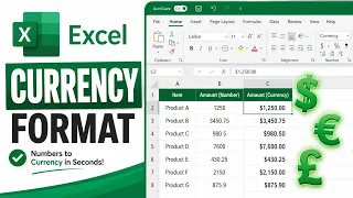 How to Convert Number to Currency in Excel Currency Format Tutorial