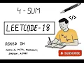 LeetCode 18 4Sum Advanced Two Pointer Pattern for FAANG Coding Interviews