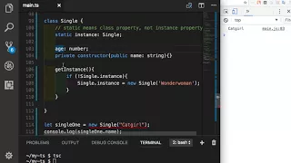 TypeScript 029 - Private Constructor and Singletons