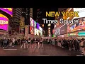 New York Walking tour Times Square in the evening NYC 4 60fps
