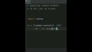 Generating RANDOM numbers in one - line in Python