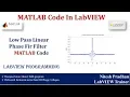 MATLAB Code In LabVIEW Low Pass Linear Phase Fir Filter