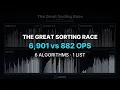 6 Sorting Algorithms Race on the Same Numbers Bubble Sort Needs 6 901 Ops Quick Sort 882
