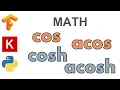 52 cos acos cosh acosh TensorFlow Tutorial
