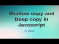 shallow copy and deep copy in JavaScript in Hindi