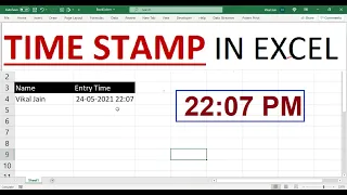 Time Stamp In EXCEL 