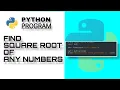 Find Square root of any numbers PYTHON 2024