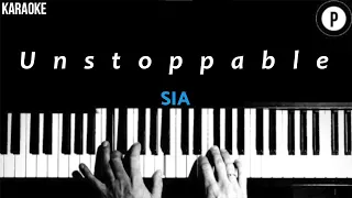 SIA Unstoppable KARAOKE Slowed Acoustic Piano Instrumental COVER LYRICS 