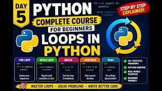 Python Tutorial for Beginners Day 5 Loops in Python