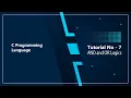 C - Programming Tutorial