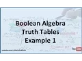 Boolean Expression Represented as a Truth Table Example 1