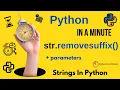str removesuffix suffix - Remove Suffix from Python Strings if Present