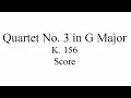 Mozart String Quartet No.3 in G major, K.156 - Score
