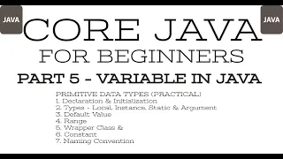 Part 5 - Core Java-Primitive Data Type