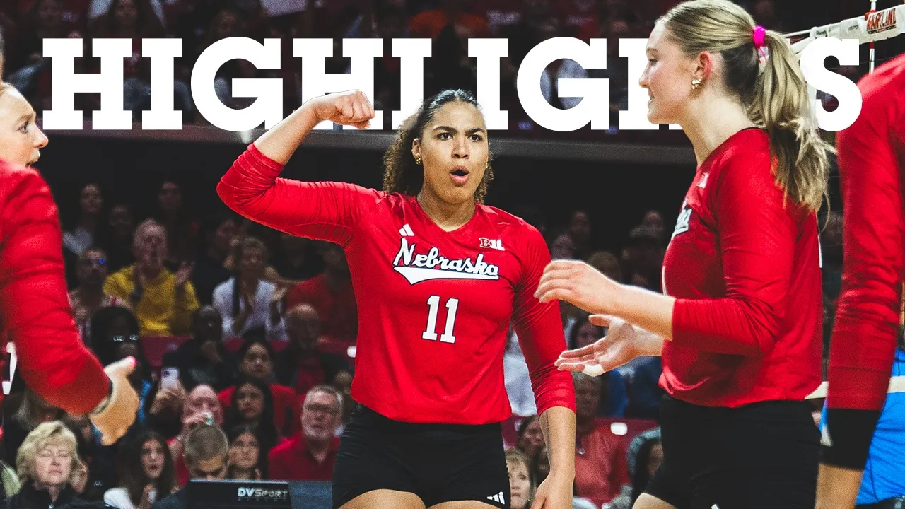 Huskers earn another road SWEEP against Maryland | Nebraska Volleyball Highlights