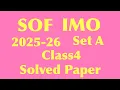 SOF IMO Class 4 Solved 4 Maths Olympiad Question Paper 2025-26 Set C part 1
