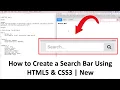 How to CODE a Search Bar Using HTML5 CSS3 - Basic Tutorial New